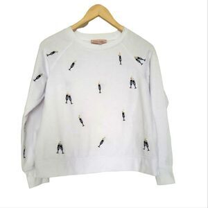 Philosophy Republic White‎ Sweater with Champagne Glass Bubbles Size XS